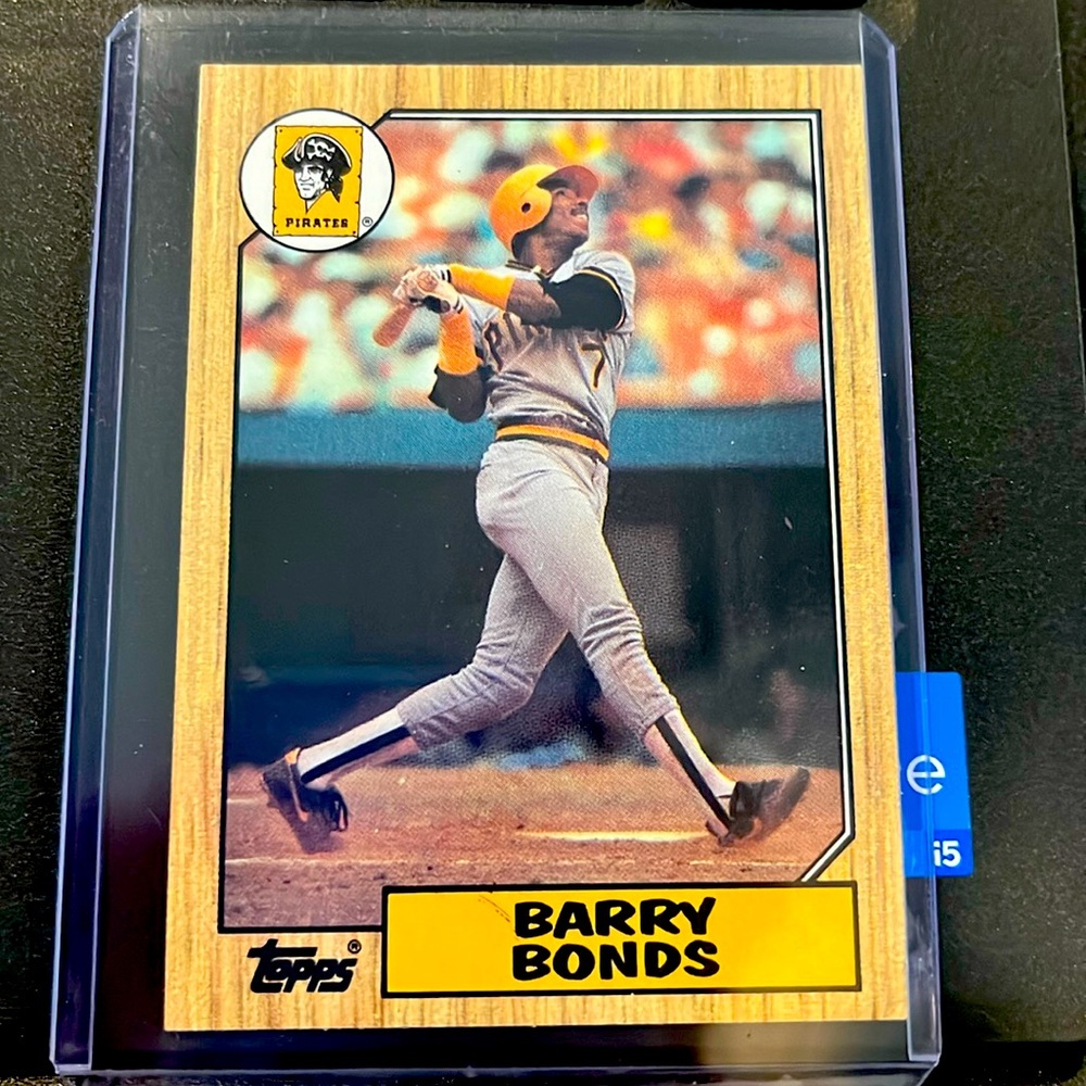 Barry Bonds 1987 Topps baseball card.